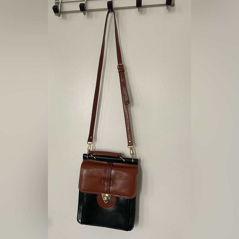 Vintage Leather purse Moda Italiana crossbody